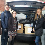 We complete service projects, such this clothing drive, that benefits our community.