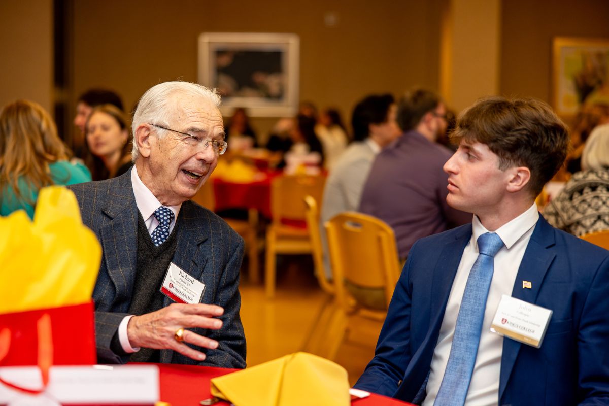 Richard Pinola with John Gillespie, student that was awarded the Pinola Scholarship