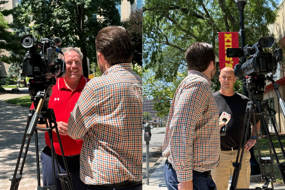 Left Greg Morgan and Right Andy Orlowski interviews with WBRE