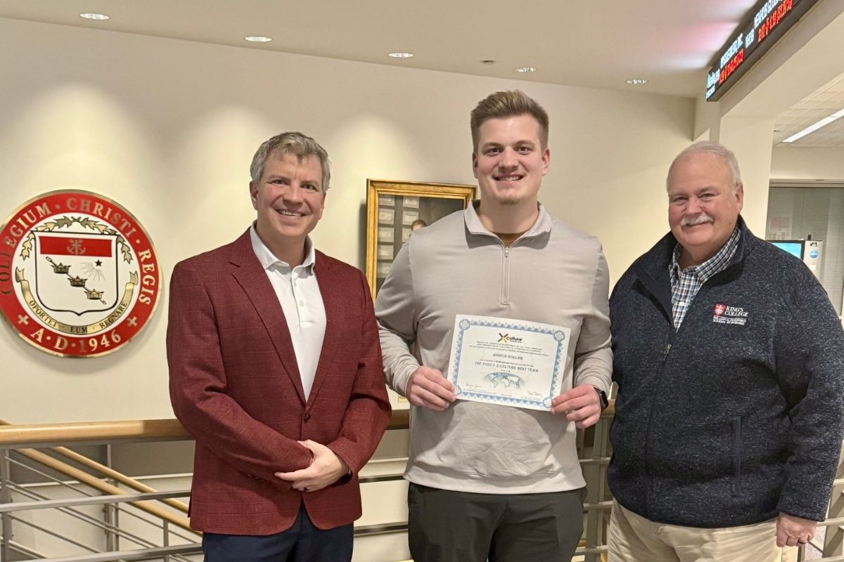 Dr. JC Blewitt, Josh Kollar, and Dean of the McGowan School of Business, Dr. Barry Williams