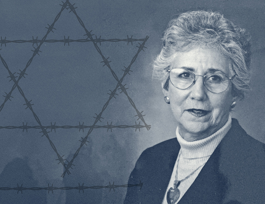 Graphic of Maud Peper Dahme with star of david