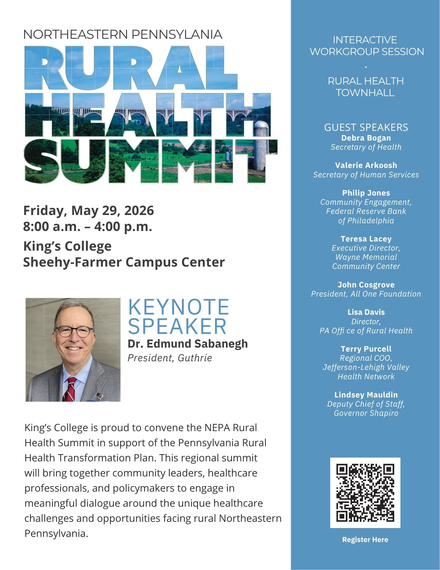 Flyer for 2026 NEPA Rural Health Summit