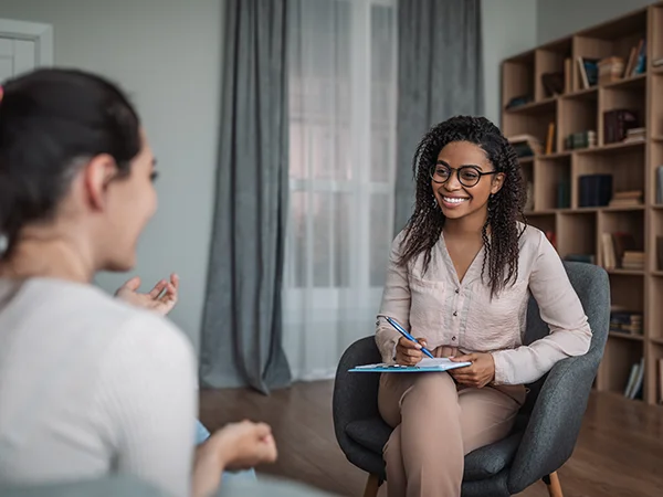 a patient and a counselor in a session together
