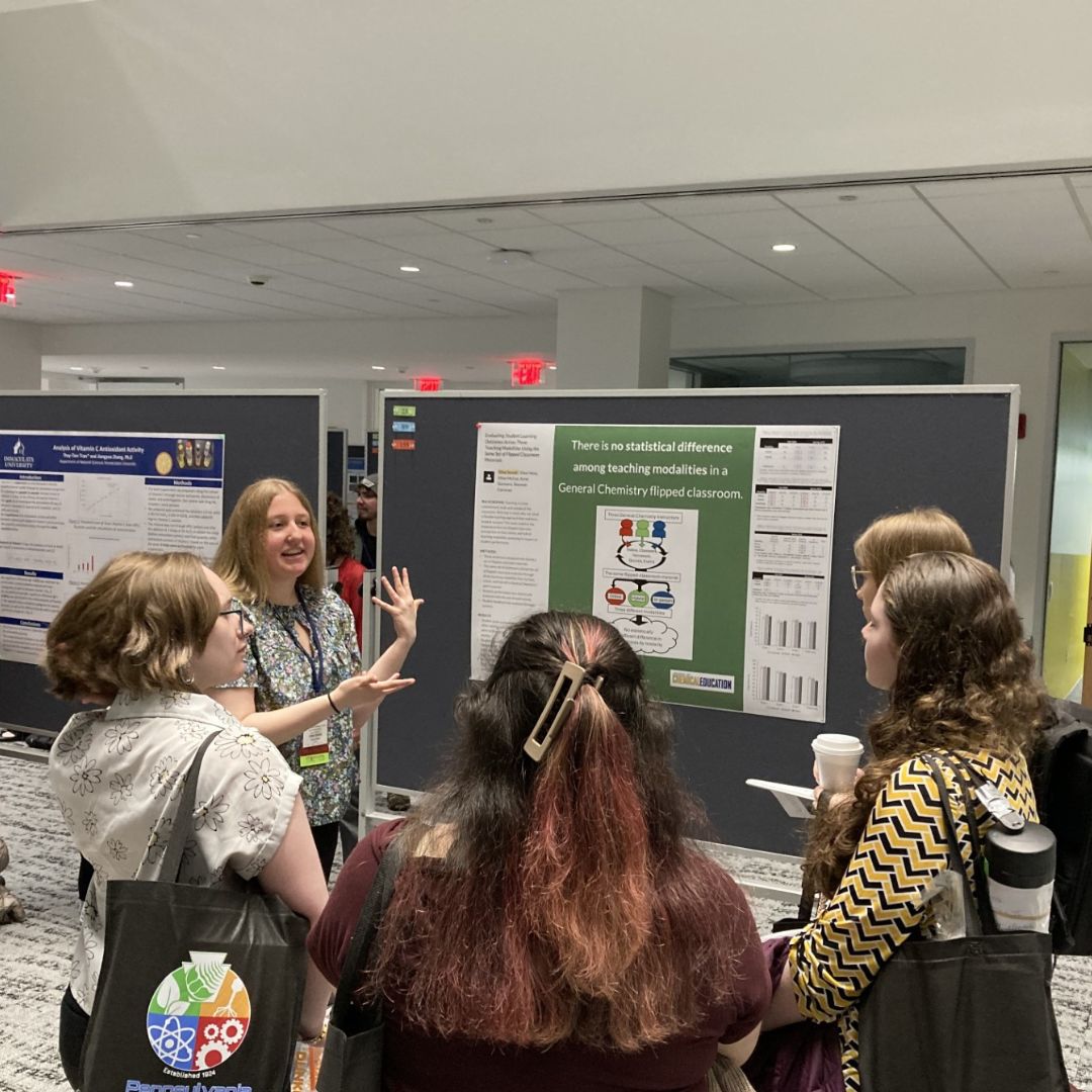 King's student presenting research