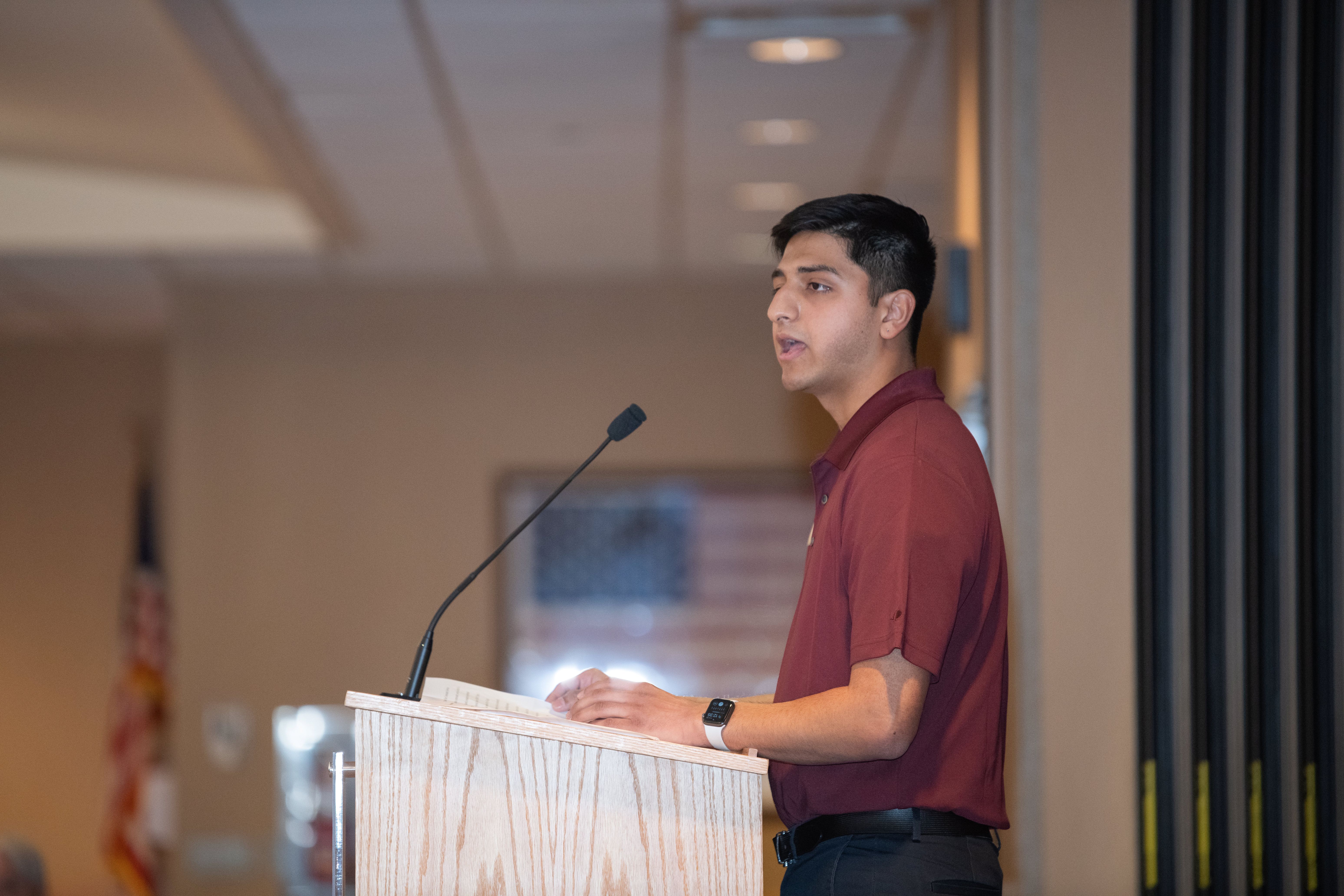 Student speaker Mann Patel ’25