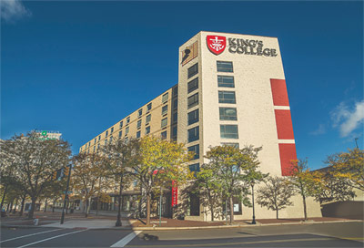 Photo of the Alley Center exterior taken from public square in Wilkes-Barre