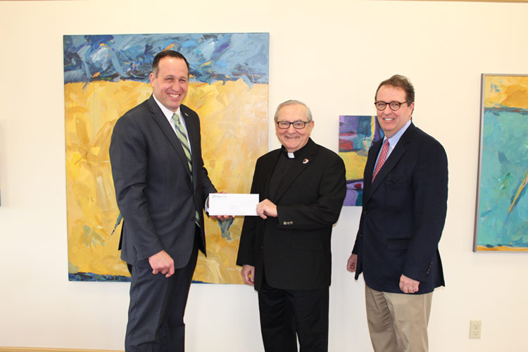 Angelo J. DeCesaris, Vice President & Business Relationship Manager, Fidelity Bank; Rev. John Ryan, C.S.C., Ph.D., President of King’s College; and Bill Joyce, Board Member, Fidelity Bank.