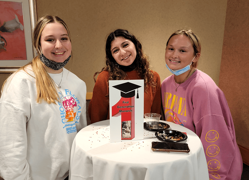 students posing at the first generation monarchs event