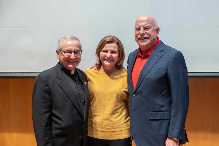 King’s College President Rev. John Ryan, C.S.C., Ph.D; Anne Kearney; Ed Kearney ’74