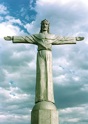 Christ the King statue mass card