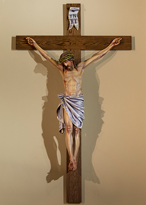 Crucifix art mass card for the deceased