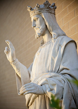 Jesus Statue art mass card